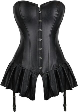 Корсет-шорти CABULE Punk-стиль для жінок, великі розміри, чорний, з блискавкою та бретелями