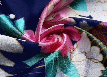 Халат жіночий довгий шовковий атласний, кімоно з принтом павича, BABEYOND, для дому, вечірки, універсальний розмір, білий/темно-синій