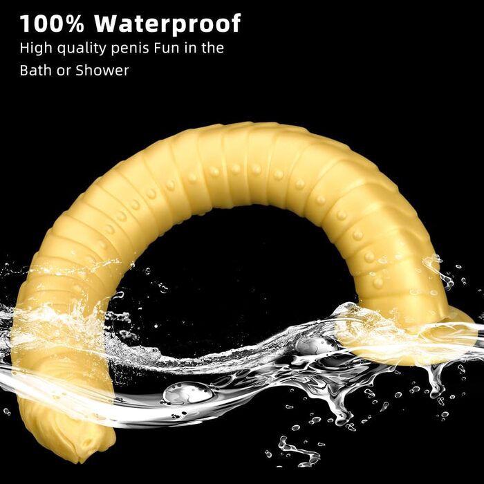 Анальний вібратор з сильним всмоктуванням - гігантський, з рідкого силікону, для глибокого задоволення. Золотий колір.