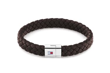 Шкіряний чоловічий браслет Tommy Hilfiger (чорний, коричневий, синій)