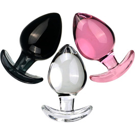 Скляний анальний дildo з анкером, великий, 6.5 см – стимулятор G-точки, анальний/вагінальний, для мастурбації, SM-іграшка для жінок та чоловіків