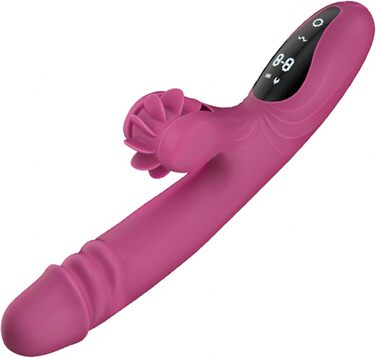 Вібратор для жінок з 9 функціями та підігрівом: Rabbit, стимуляція G-точки, фіолетовий