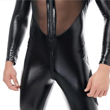 Боді з ефектом мокрого блиску для чоловіків, чорний (XL, L3)