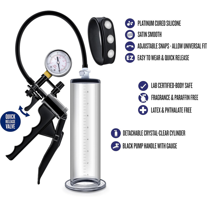 Преміум масажер для статевих органів Vx8, прозорий, універсальний розмір, 331385