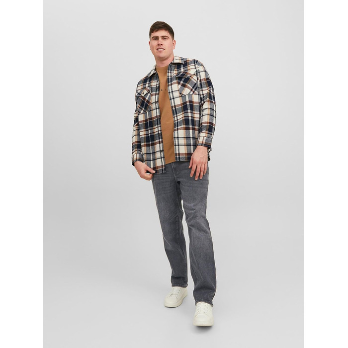 Чоловічі джинси Jack & Jones JJIMIKE Tapered Fit (завужені), великий розмір, чорний денім, 42W / 32L