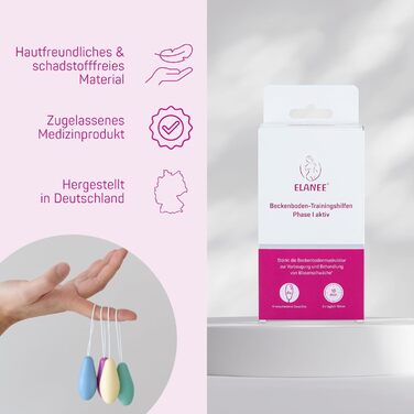 ELANEE Тренажер для підсилення м'язів тазового дна Phase I для боротьби з нетриманням, набір з 4 конуса (701-00) Single