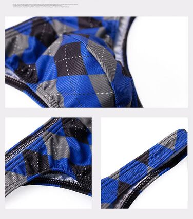 Сліпекси чоловічі Faringoto, принт, Eisseide, дихаючі, бікіні, G-String, XL, 5 пар