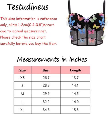 Жіночий топ з квітковою вишивкою Tetudineu - чорний, бралетта на тонких бретелях, баталлет