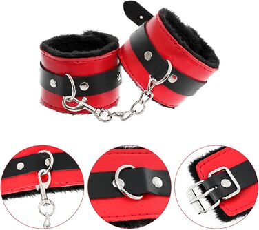 Набір для БДСМ: мотузки, наручники, петиші, маски, петиші, пару (червоний та чорний)