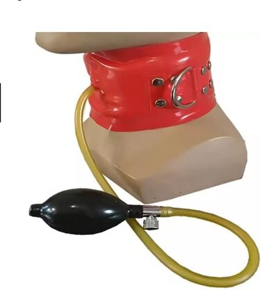 Латексний костюм Гейлоп з корсетом на шиї, чорний. Регульований, з блискавкою на спині.