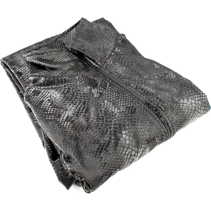 Чоловічий комбінезон з ефектом мокрого блиску Rubberfashion - шкіряний костюм-ластовиця, XXL, довгі рукави