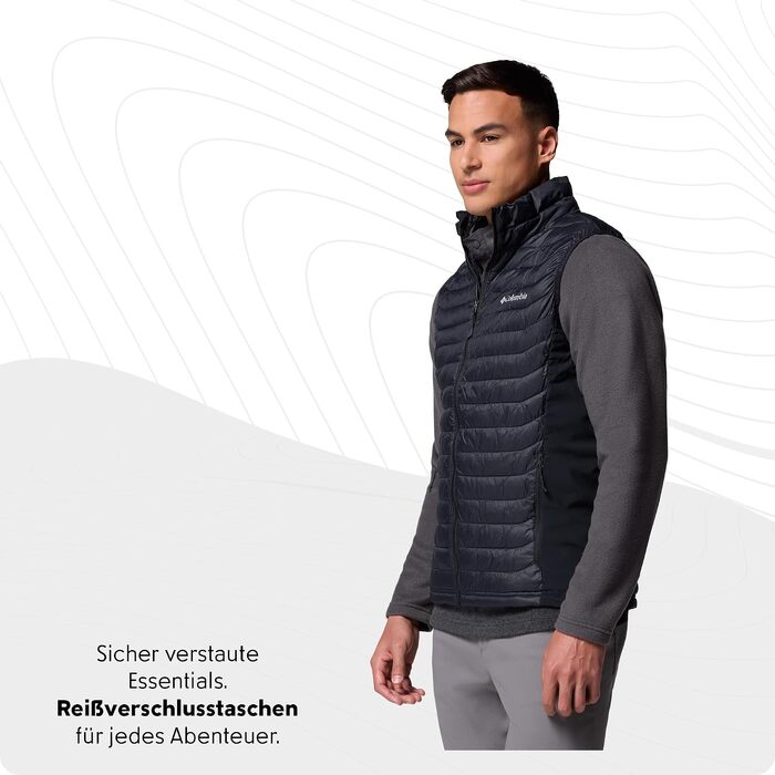Чоловічий гібридний жилет Columbia Powder Pass Hybrid Vest, чорний, розмір M