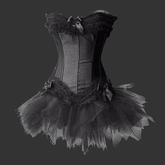 Корсетна сукня: чорний корсет, бюстгальтер, сукня-корсет, готичний стиль, вінтаж, 3XL