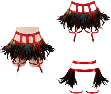 Жіночі мереживні набедрені стрічки, набедрені ремінці, стрічки-підтяжки в стилі панк-готи, для клубу, вечірок, танців, фестивалів (білий, багато кольорів)