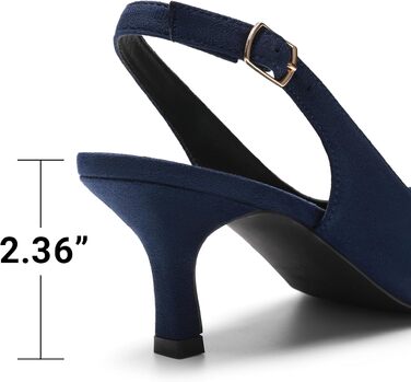 Жіночі туфлі-човники Dream Pairs Slingback на підборах, темно-сині замшеві, розмір 39 EU
