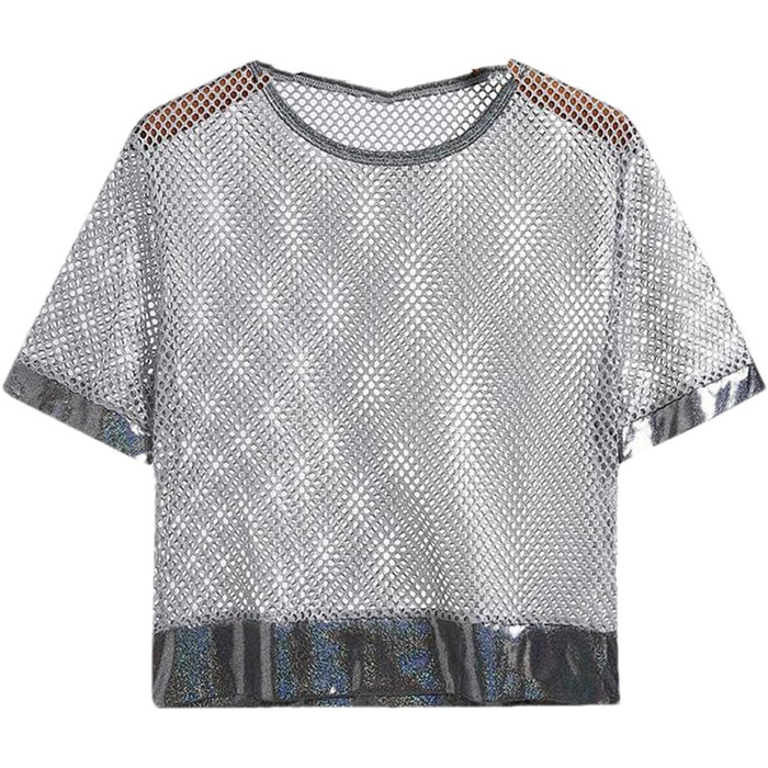 Чоловіча футболка з сіткою та вставками, стильна футболка-кроп топ для вечірок та повсякденного носіння, сірий колір