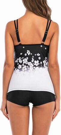Tankini жіночий з ефектом корекції фігури, пуш-ап, великий розмір, білий - купальник роздільний для плавання та пляжу