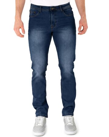 Чоловічі джинси BARBONS Regular-Fit Stretch — класичні прямі штани преміум-якості для бізнесу та відпочинку, сині (34W / 30L)