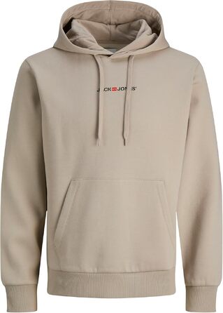 Набір чоловічих худі JACK & JONES (2 шт) — бавовняний світшот із капюшоном та довгим рукавом, повсякденний одяг у стилі streetwear (Бежевий, Чорний), розмір M