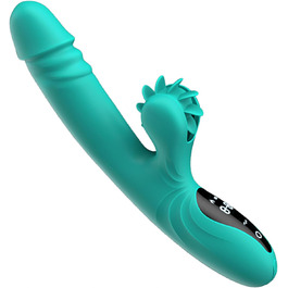 Вібратор для жінок Rabbit з 9 функціями та підігрівом (зелений)