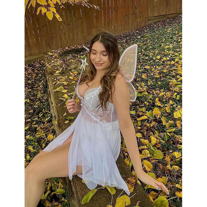 Нічна сорочка Avidlove для жінок, мереживна піжама babydoll, великий розмір, біла