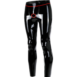 Чорні латексні легінси для чоловіків з відкритим кроком, ручної роботи, Fetish, розмір L, L