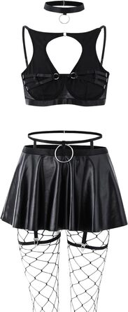 Чорний комплект білизни з корсетом, чашками та шнурівкою Liloy для жінок (3XL)