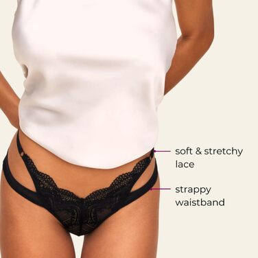 Сексуальні трусики Adore Me Kaia - XS-4X, мереживо та сітка, чорний Jet Black