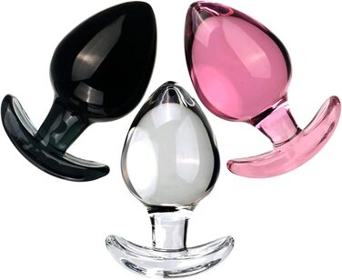 Скляний анальний дildo з анкером, великий, 6.5 см – стимулятор G-точки, анальний/вагінальний, для мастурбації, SM-іграшка для жінок та чоловіків