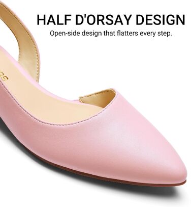 Жіночі туфлі-балетки Dream Pairs Slingback з відкритим каблуком, світло-рожеві, розмір 43 EU
