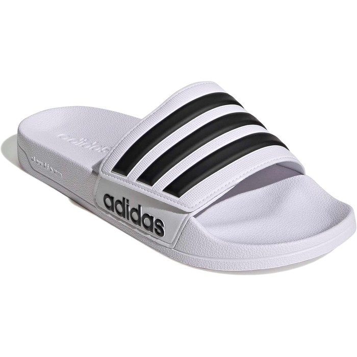 Чоловічі тапочки-шльопанці adidas Adilette Shower Velcro білі з чорним (розмір 46 EU)
