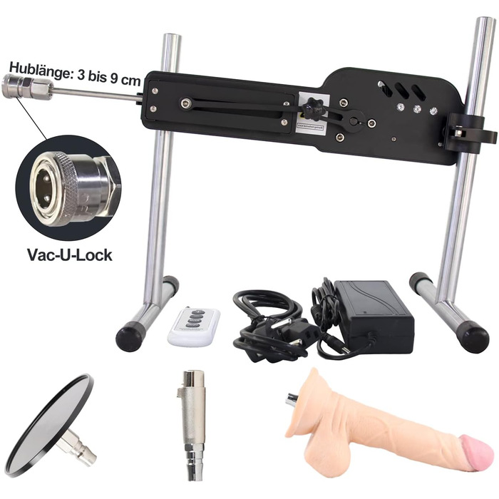 Металева секс-машина Fredorch Big Dildo – для чоловіків, жінок та пар, тиха робота, VAC-U-Lock