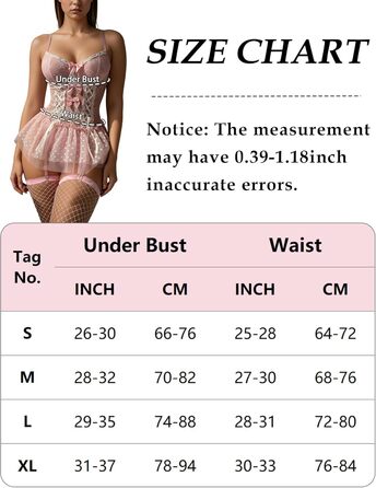 Комплект жіночої білизни FEOYA: мереживне боді, корсет, трусики, панчохи (рожевий, розмір L)