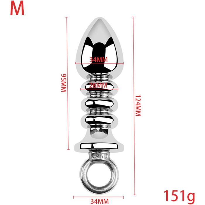 Анальний масажер Ruikan з кільцем для тяги, набір 3 шт. (S, M, L) - сталь, стимулятор G-точки, для жінок та чоловіків