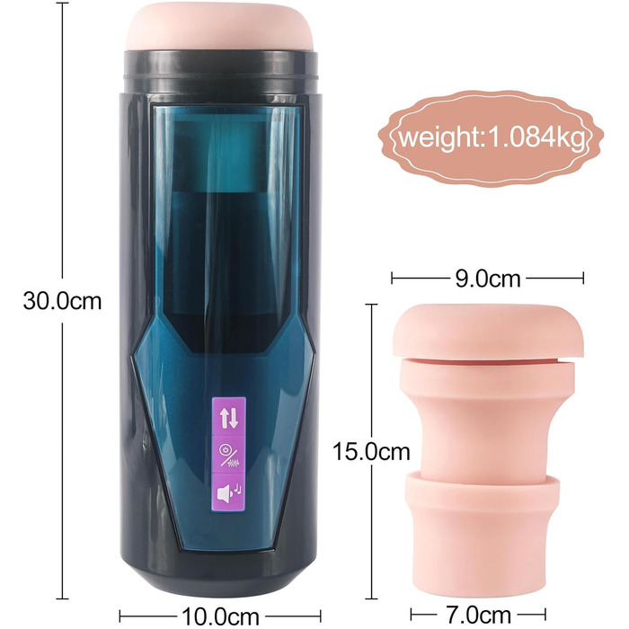 Автоматичний електричний масажер для чоловіків з 4 телескопічними функціями та 9 вібраціями