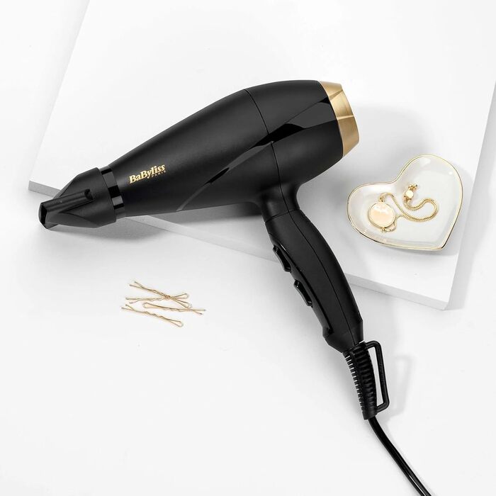 Фен для волосся BaByliss 6704E Power Pro 2000, професійний, чорний