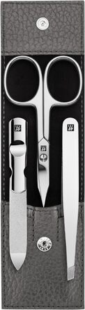 Набір для манікюру та педикюру ZWILLING (3 предмети), полірована нержавіюча сталь, шкіряний футляр, антрацит