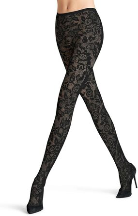 Шкарпетки-шкарпетки Falke x Kaviar Gauche для жінок, прозорі, розкішні, для весілля, без гумки, з тонким швом на носку, м'яка тканина, 1 шт., Білий Pearl 2036 Lace (S, Чорний Black 3009 Lace)