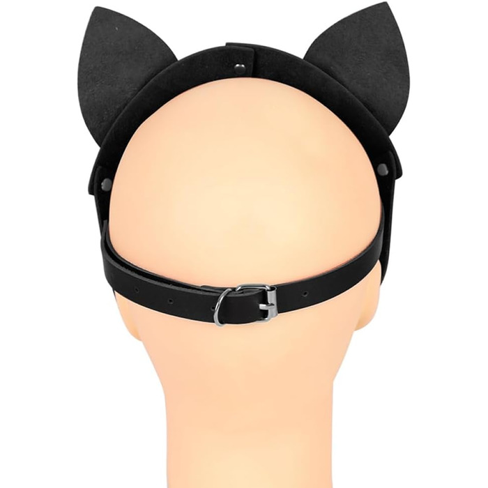 Маска кота з PU шкіри, BDSM, Bondage, для жінок, карнавал, маскарад, котяча маска, чорна