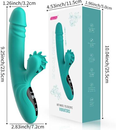 Вібратор для жінок Rabbit з 9 функціями та підігрівом (зелений)