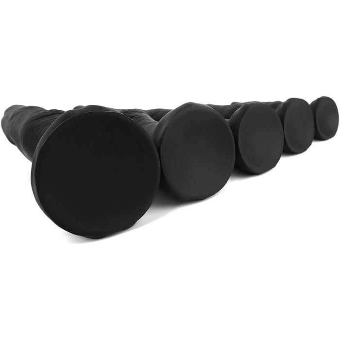 Анальний секс-іграшка SMGKB Silikon Riesendildo - великий анальний плаг з сильним присоском (Чорний S)