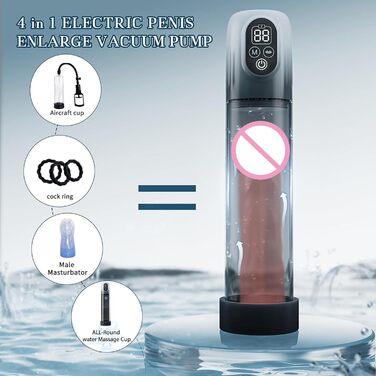 Електрична пеніс-насос Layhou 4-в-1 з автоматичним режимом та 3 кільцями для збільшення та покращення ерекції