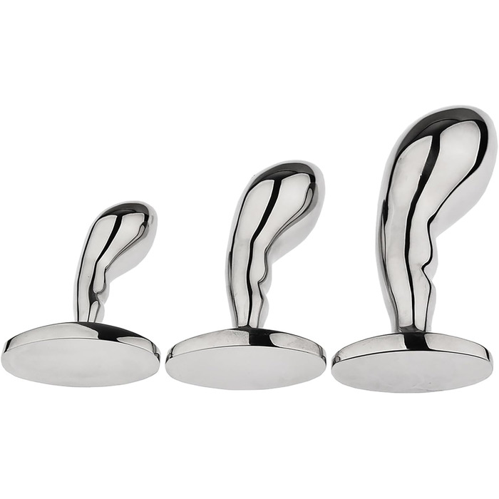 Анальний дildo з нержавіючої сталі з безпечною основою (L) - масажер простати, секс-іграшка для чоловіків та жінок