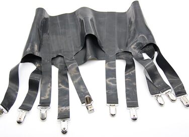 Чорний латексний пояс-стрінг Kangxinsheng для жінок, ручної роботи, з 10 ремінцями для ніг, аксесуар для косплею та костюмів