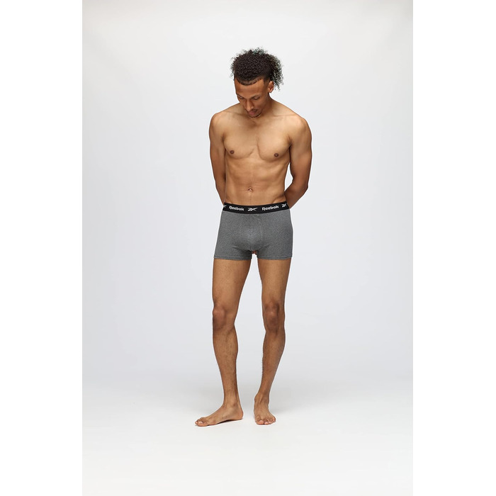 Боксери чоловічі Reebok (5 штук) L чорний/білий/сірий/темно-синій/вугільний марль