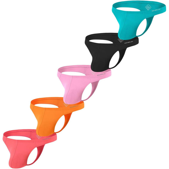 Чоловіча трусика-бразильяно ZONBAILON (5 шт.) - низька посадка, кольоровий