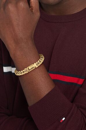 Чоловічий сталевий браслет-ланцюг Tommy Hilfiger золотистого кольору