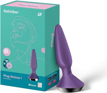 Вібратор Satisfyer Plug-ilicious 1 для анусу з керуванням через додаток | Водостійкий (IPX7) | Силікон, безпечний для шкіри | Іграшка для дорослих для чоловіків та жінок | Колір: бірюзовий, розмір: універсальний