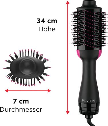 Фен-щітка для об'єму Revlon Salon One-Step для короткого та середнього волосся, іонізація та керамічне покриття, RVDR5282UKE, чорний