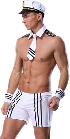 Костюм моряка чоловічий VENI MASEE для вечірки/косплею, блакитний, універсальний розмір